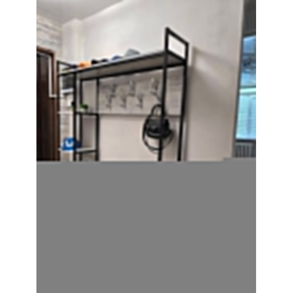 Прихожая ЛОФТ с крючками и полками для одежды из металлического профиля и ЛДСП бетон -
                                                        Фото 2